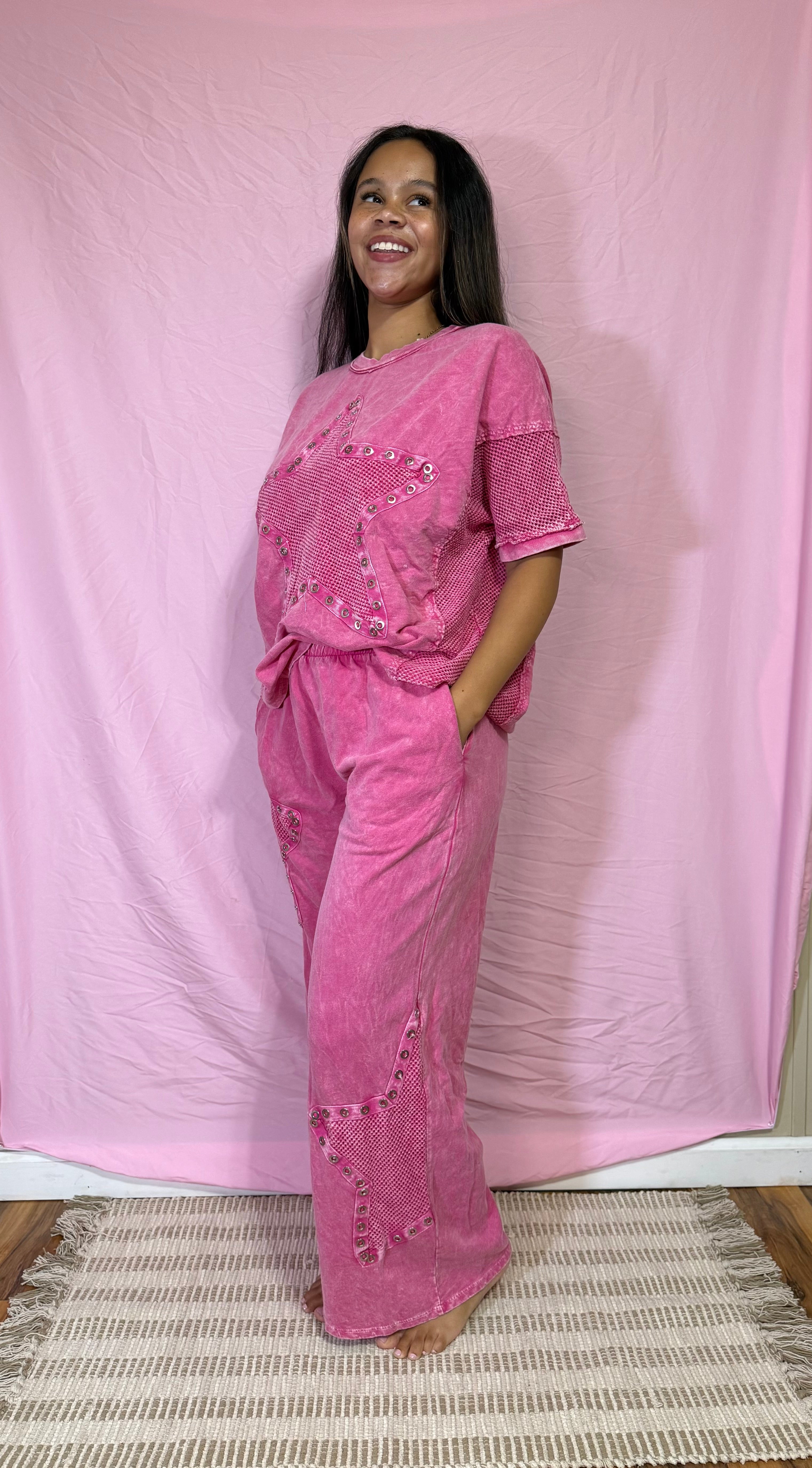 Minerwashed Mesh Star Pants