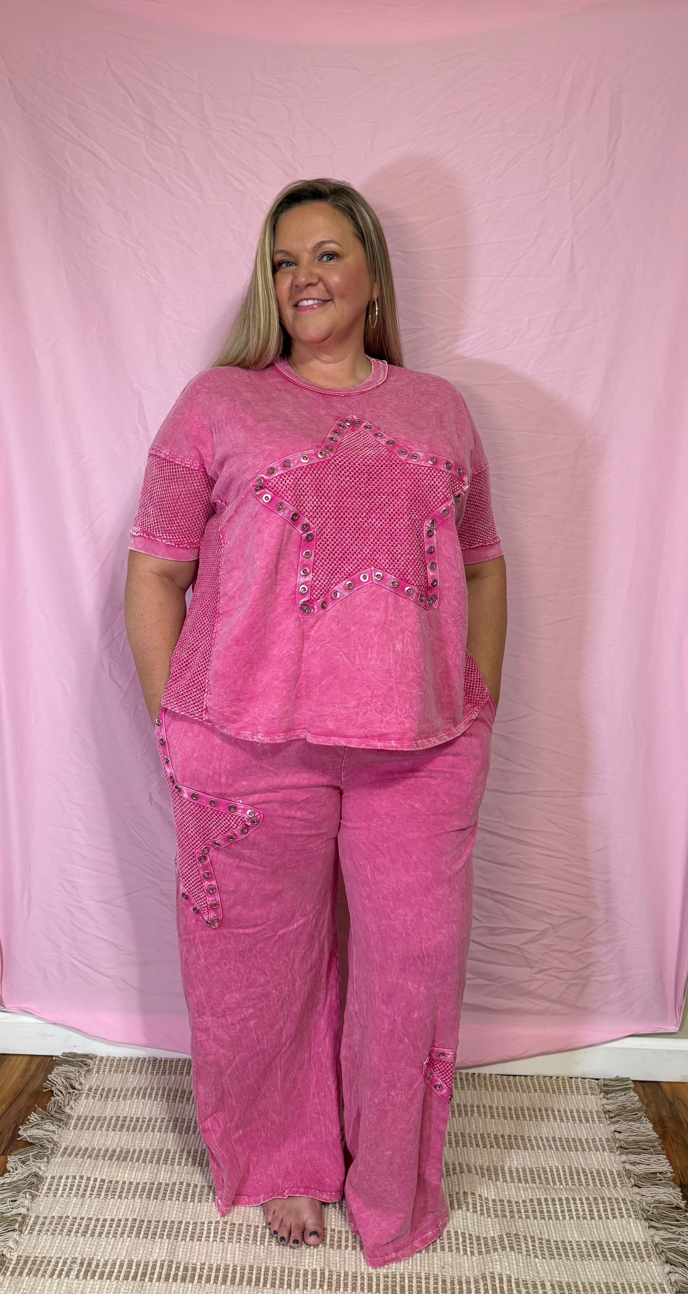 Mineral Washed Mesh Star T-Shirt
